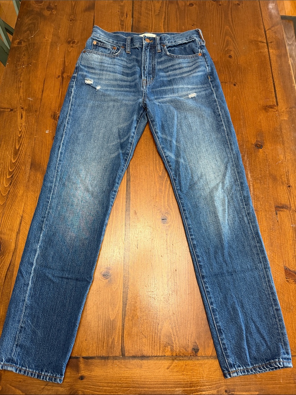 Madewell Straight Leg Jeans in Medium Blue Wash